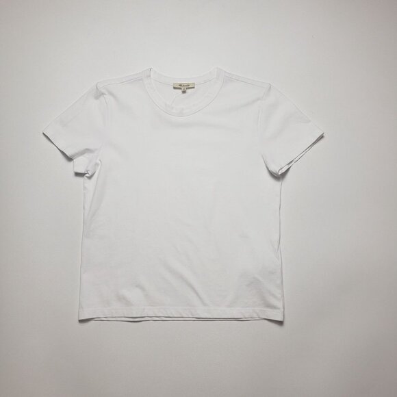Madewell Cotton Perfect Crewneck Tee Women's Size XS Eyelet White Minimalist NWT - Picture 4 of 16